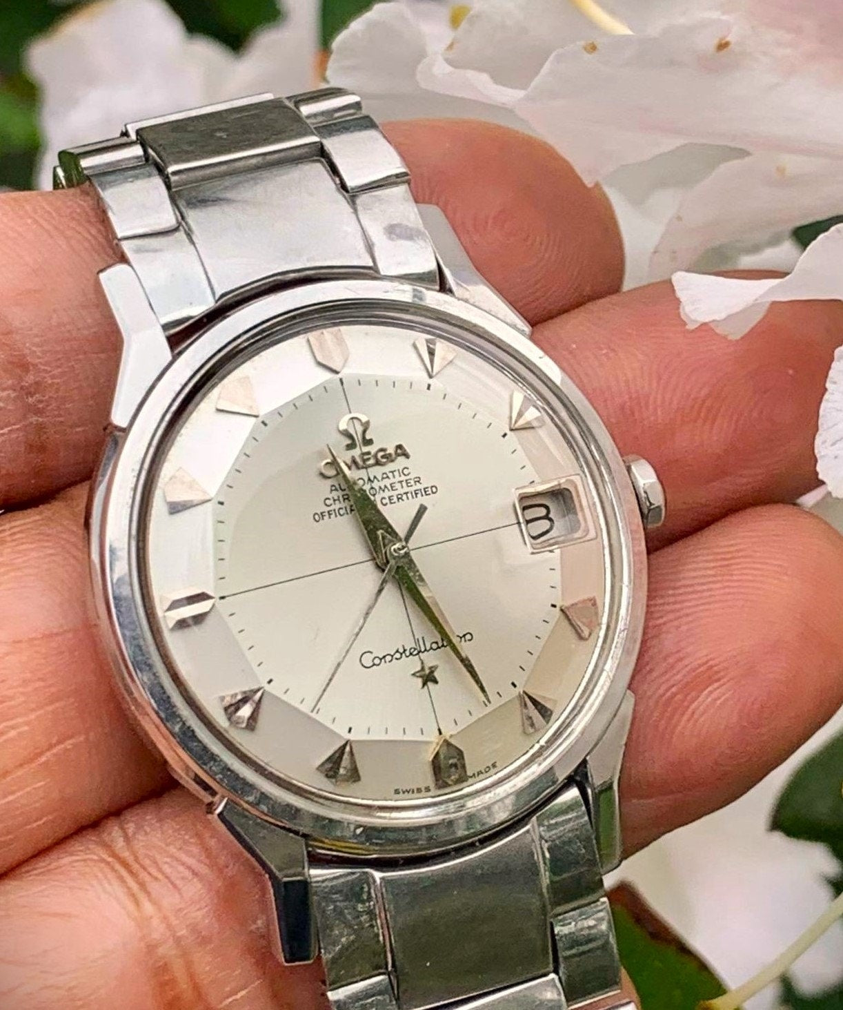 Montre Omega Constellation Acier Inoxydable Vintage