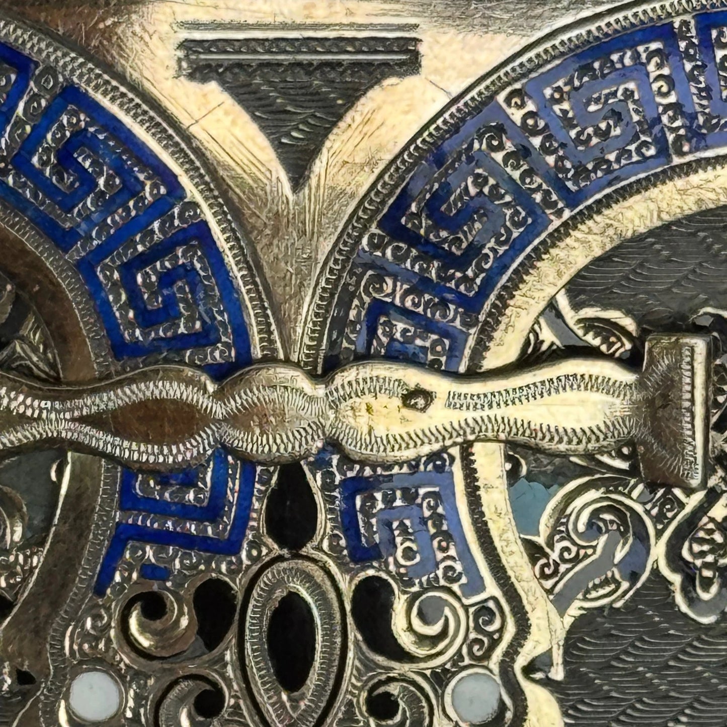 Carnet de Bal Argent Cloisonné XIXe Napoléon III