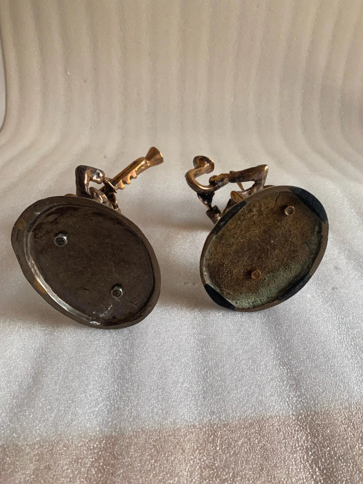 Lot de Deux Sculptures en Bronze Signées LOHE