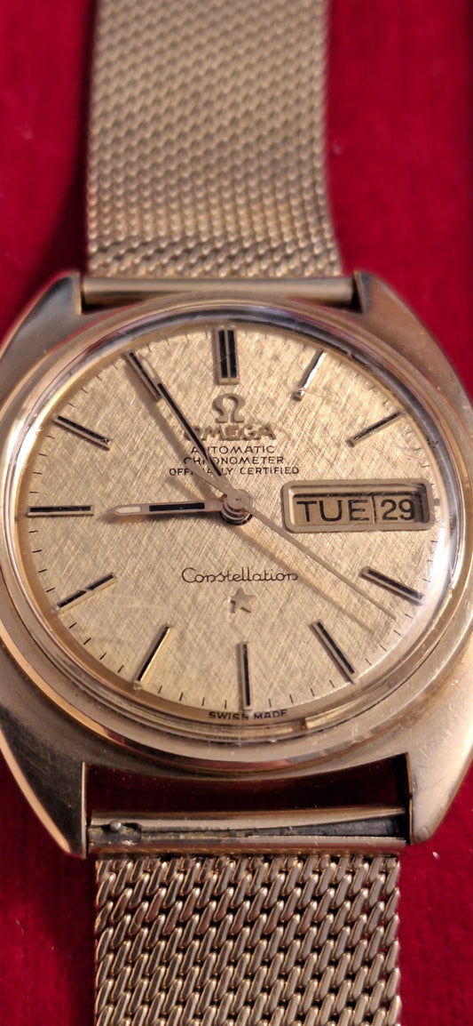 Montre Omega Constellation Vintage Années 70 — Plaquée Or Certifiée