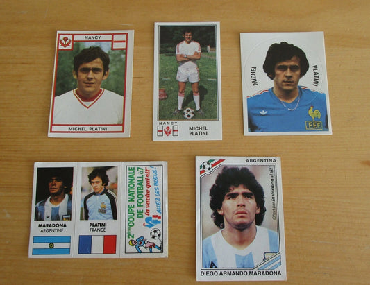 Vignettes Panini Neuves – Platini & Maradona | 1976-1986