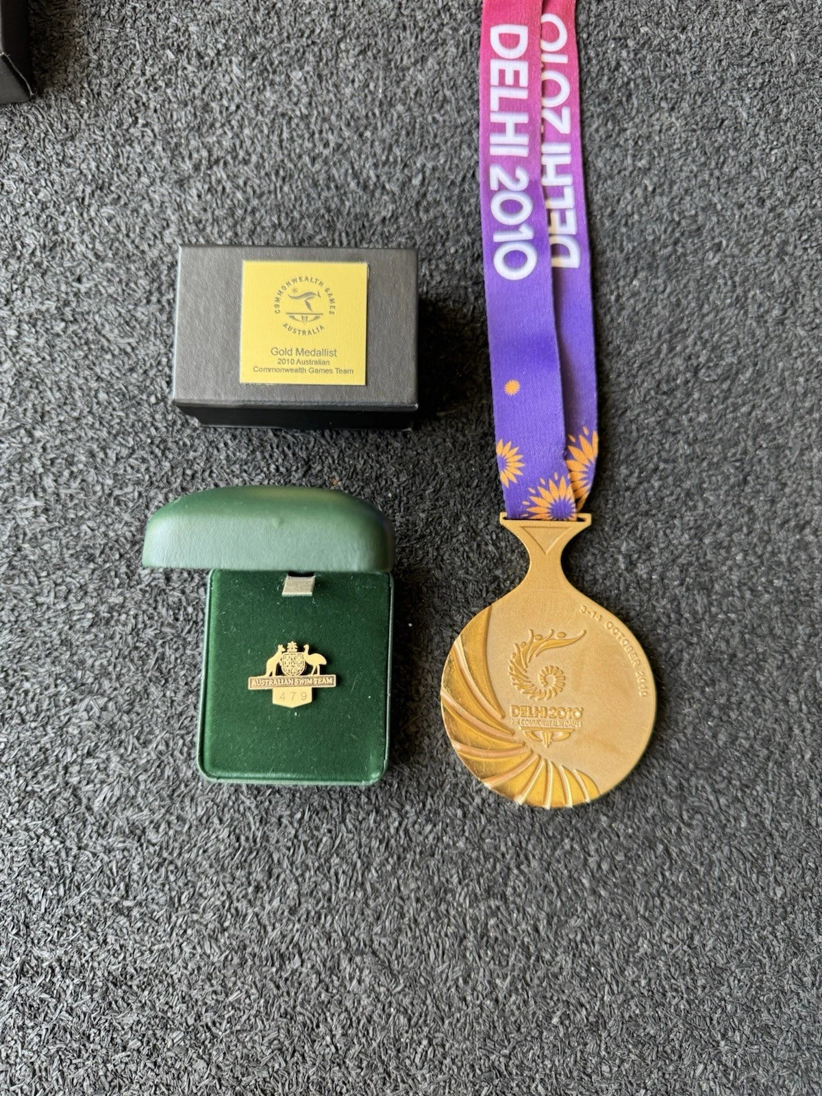 Medaille Or Geoff Huegill Delhi 2010 Commonwealth Games – Lot 3 pièces