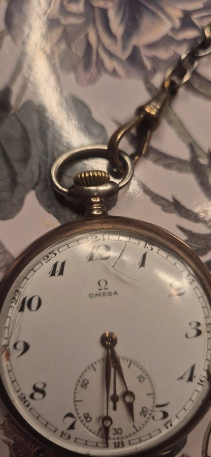 Montre de Poche Omega 1919-1921 Argent Massif | Vintage