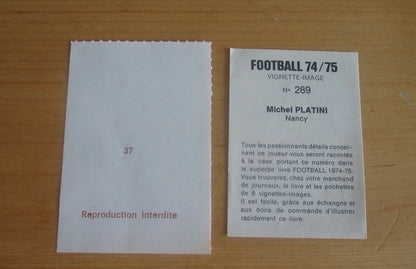 Lot de 2 images collector Pelé + Michel Platini  1974/75