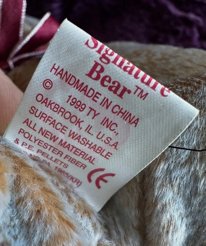 Ty Signature Bear Beanie Baby 1999