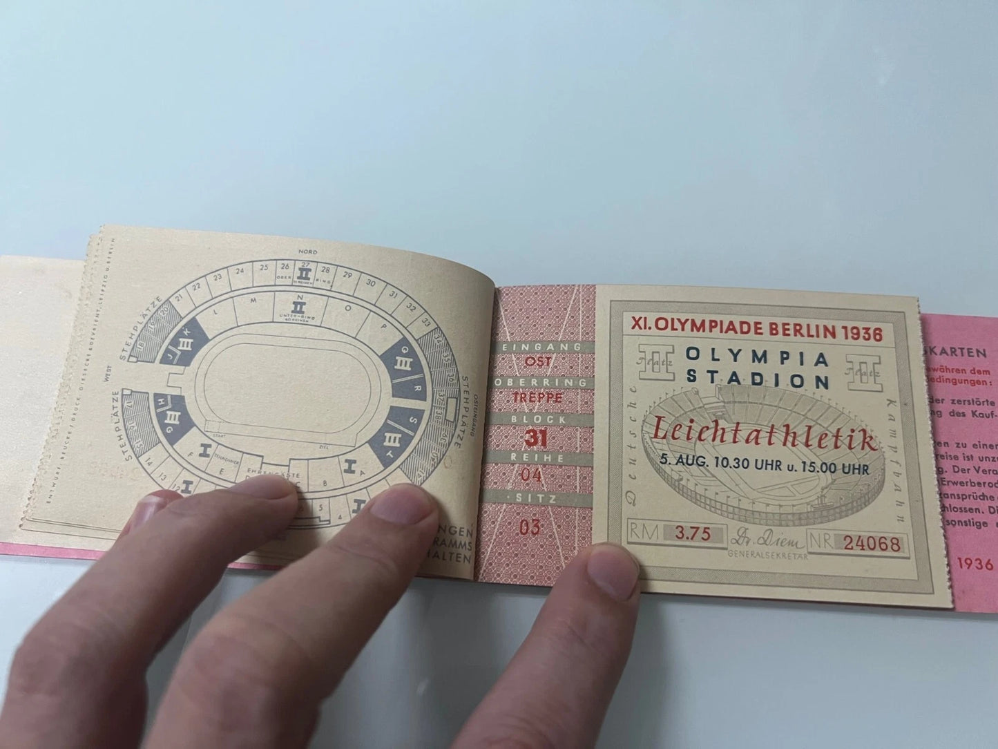 Livret Complet Billets Athlétisme – J.O Berlin 1936 – Jesse Owens