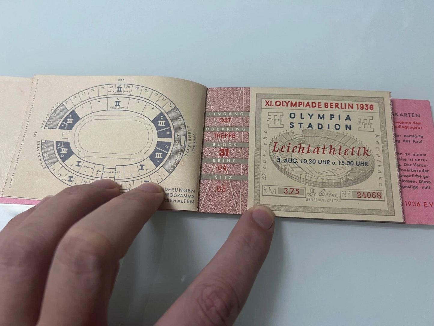 Livret Complet Billets Athlétisme – J.O Berlin 1936 – Jesse Owens