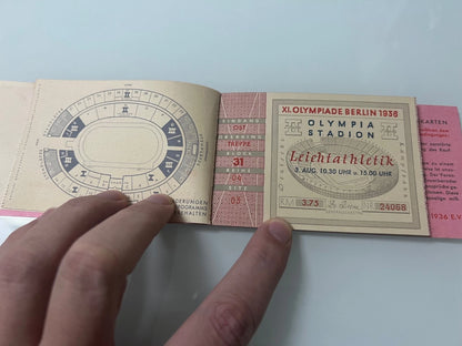 Livret Complet Billets Athlétisme – J.O Berlin 1936 – Jesse Owens
