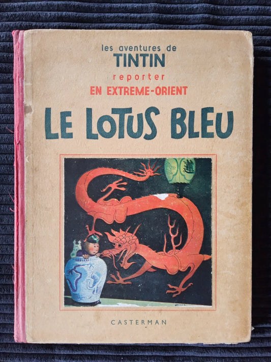 Tintin – Le Lotus Bleu – Édition Originale Plat Neutre N&B – 1936