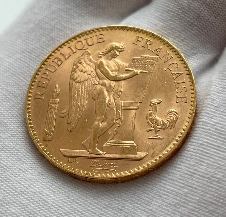Lot 2 Pièces d'or – Saint-Gaudens Double Eagle 1910D & 100 Francs Ange 1906