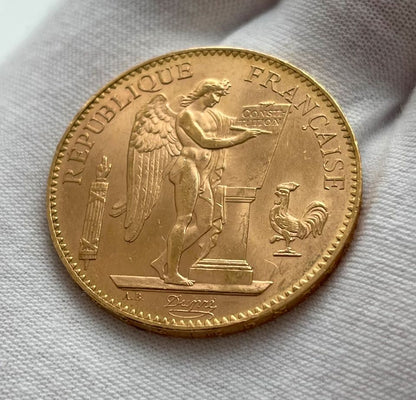 Lot 2 Pièces d'or – Saint-Gaudens Double Eagle 1910D & 100 Francs Ange 1906