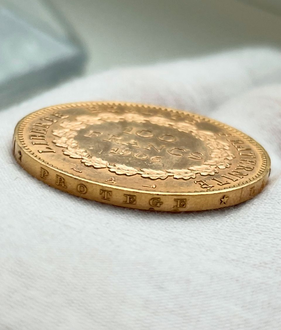 Lot 2 Pièces d'or – Saint-Gaudens Double Eagle 1910D & 100 Francs Ange 1906
