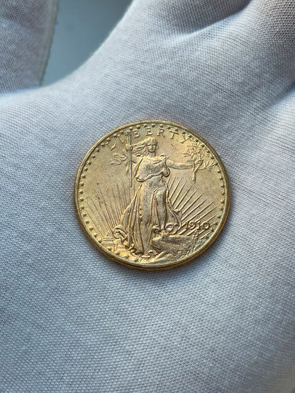 Lot 2 Pièces d'or – Saint-Gaudens Double Eagle 1910D & 100 Francs Ange 1906