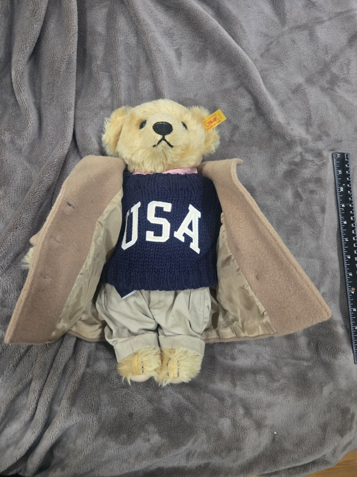 Ours Steiff Polo Bear Ralph Lauren Mohair Blond | Années 1990
