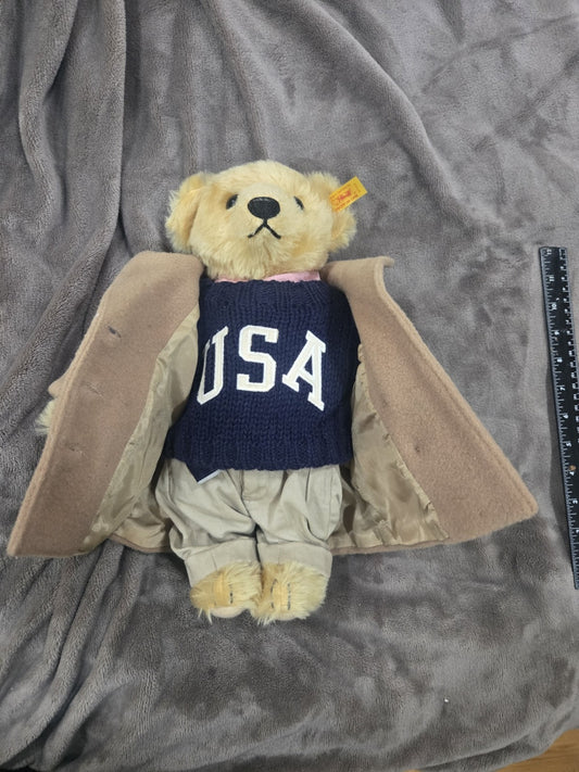 Ours Steiff Polo Bear Ralph Lauren Mohair Blond | Années 1990