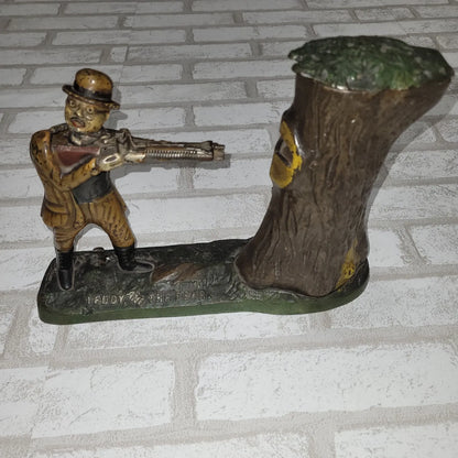 Banque Mécanique JE Stevens "Teddy and the Bear" Fonte c.1907