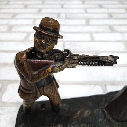 Banque Mécanique JE Stevens "Teddy and the Bear" Fonte c.1907