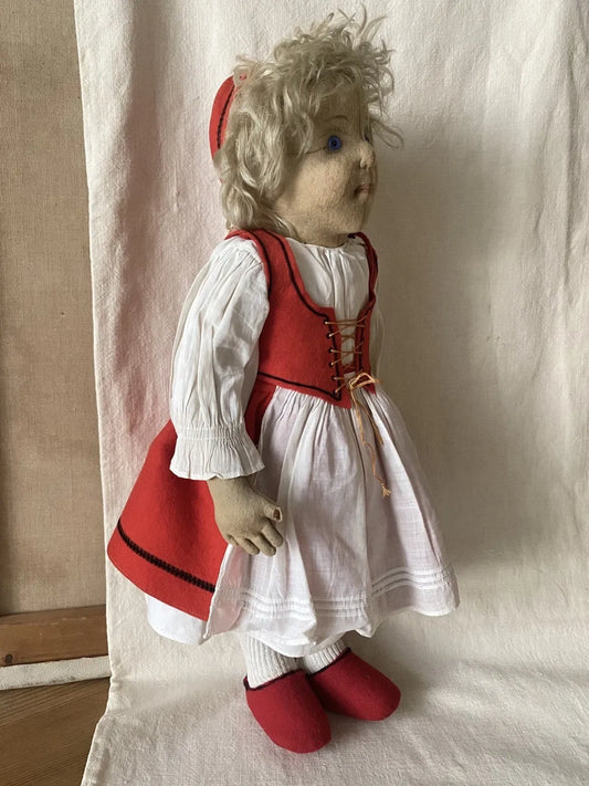 "Rosa" Poupée Steiff Antique en Feutre 1910/15 (47 cm)