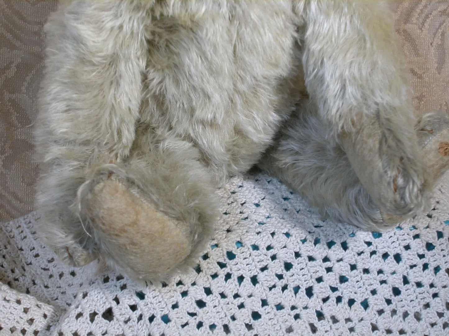 Ours Steiff Blanc Antique Début 1900s (17")