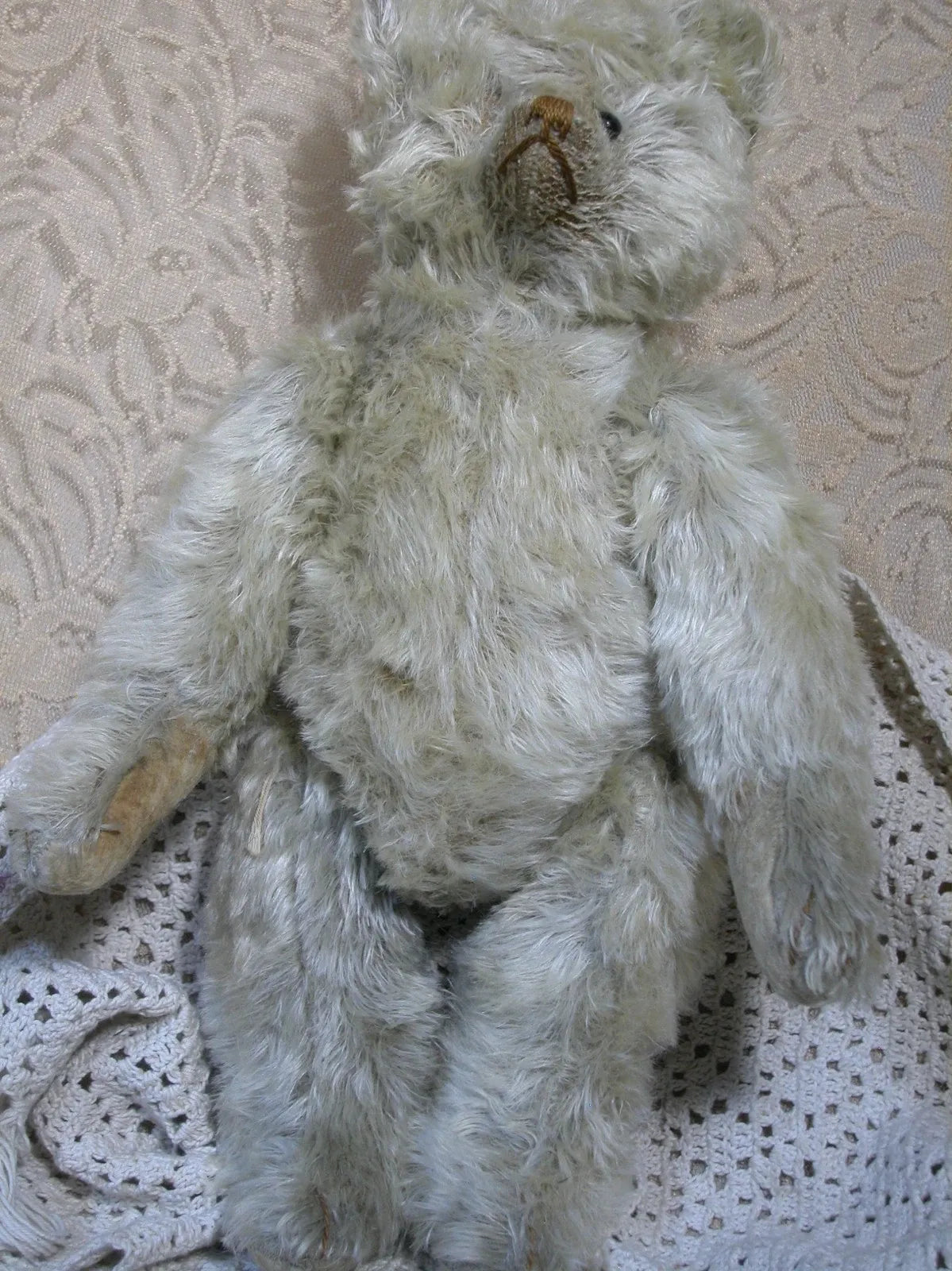 Ours Steiff Blanc Antique Début 1900s (17")