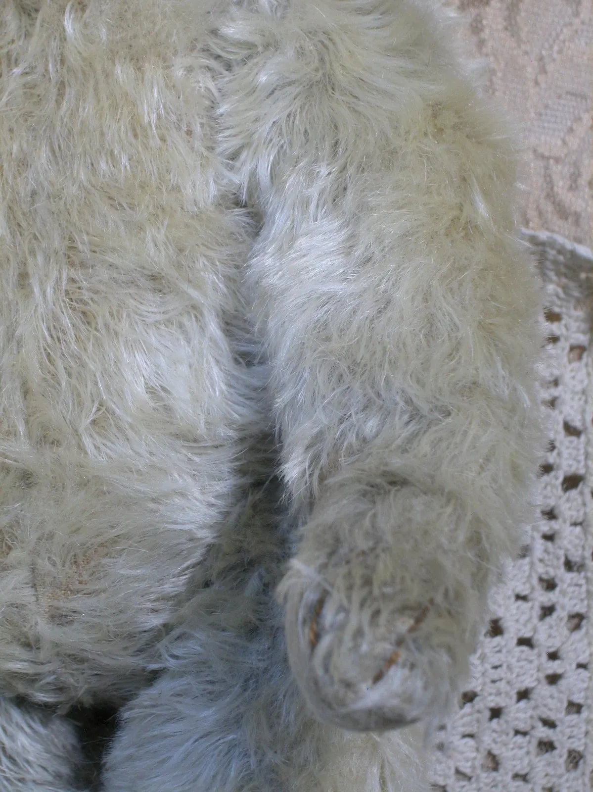 Ours Steiff Blanc Antique Début 1900s (17")