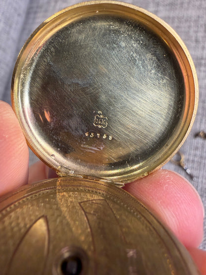 Montre de Poche Ancienne Or 14 Carats Remontage à Clé | Rare