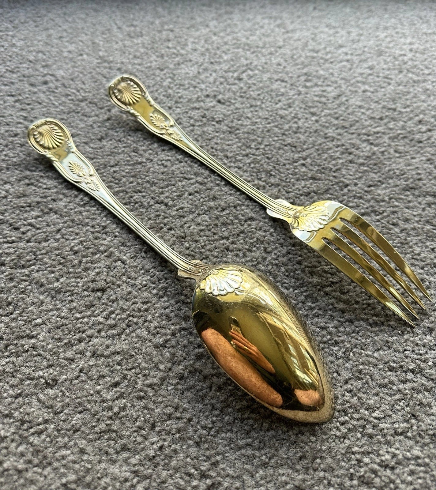 Couverts Bailey & Co Lion Shield Sterling Argent Doré