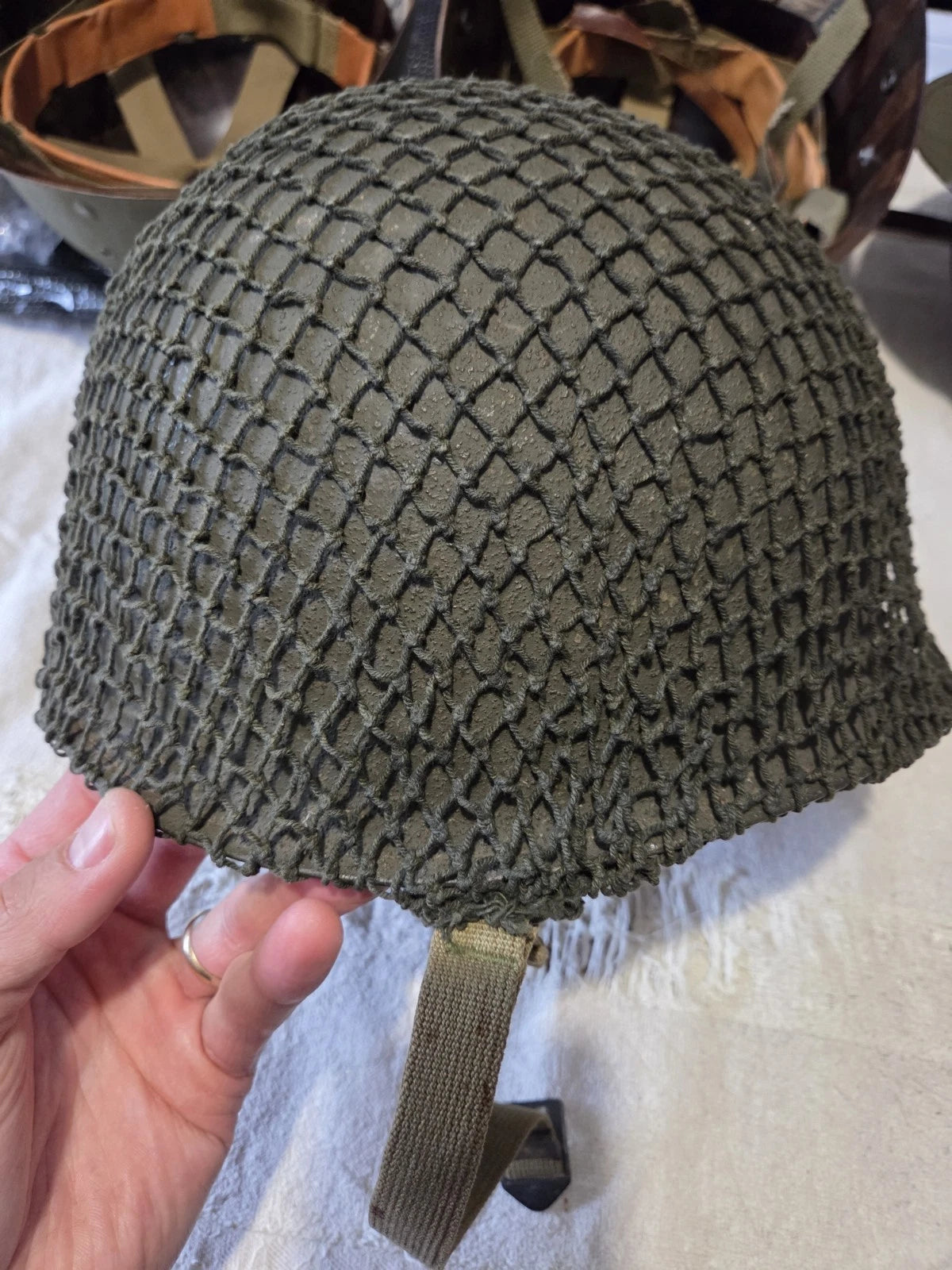 Casque US M1 Paratrooper Airborne WW2 avec Filet Britannique
