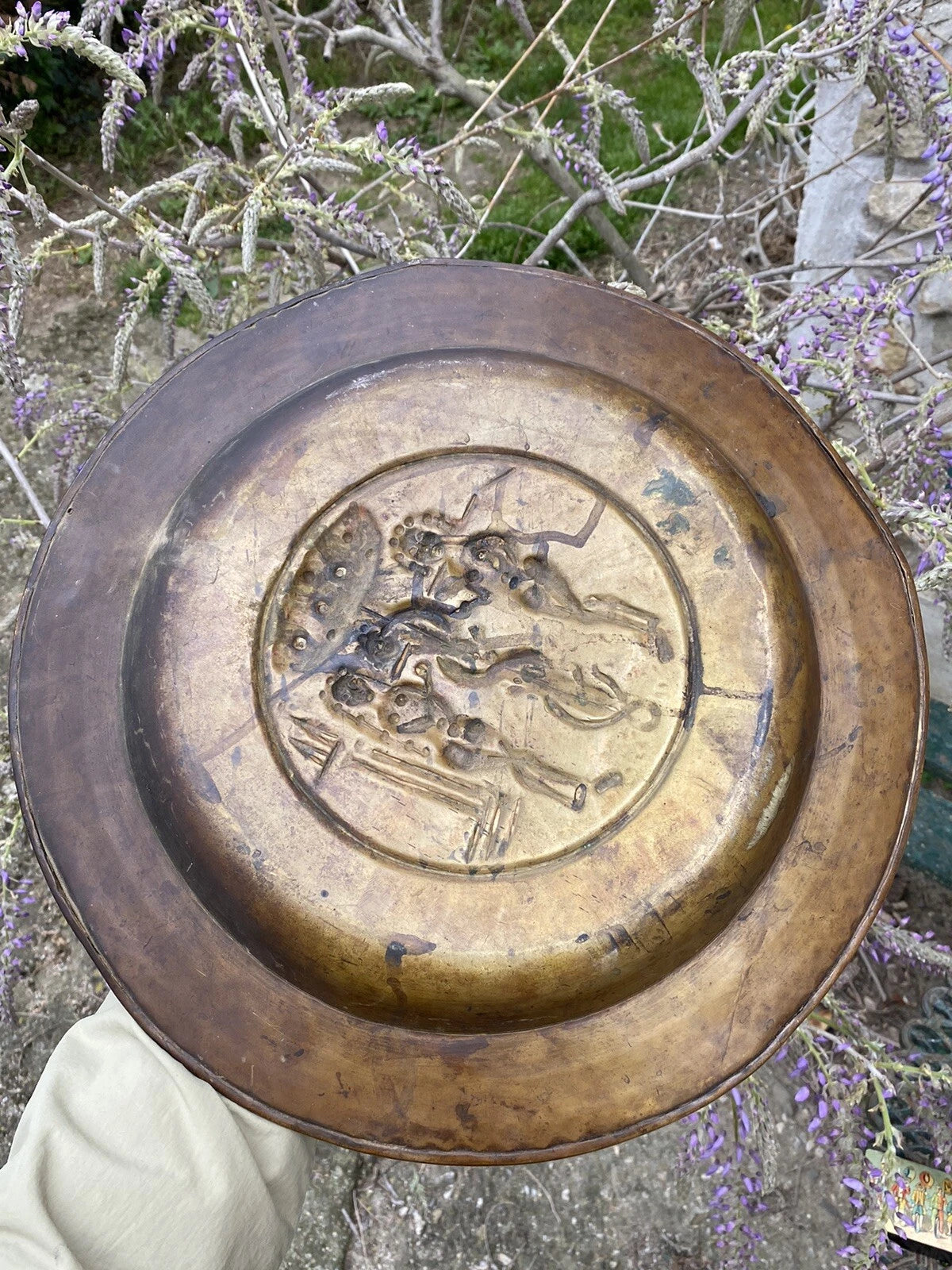 Plat de Quête en Laiton – Adam et Ève – XVIIe siècle
