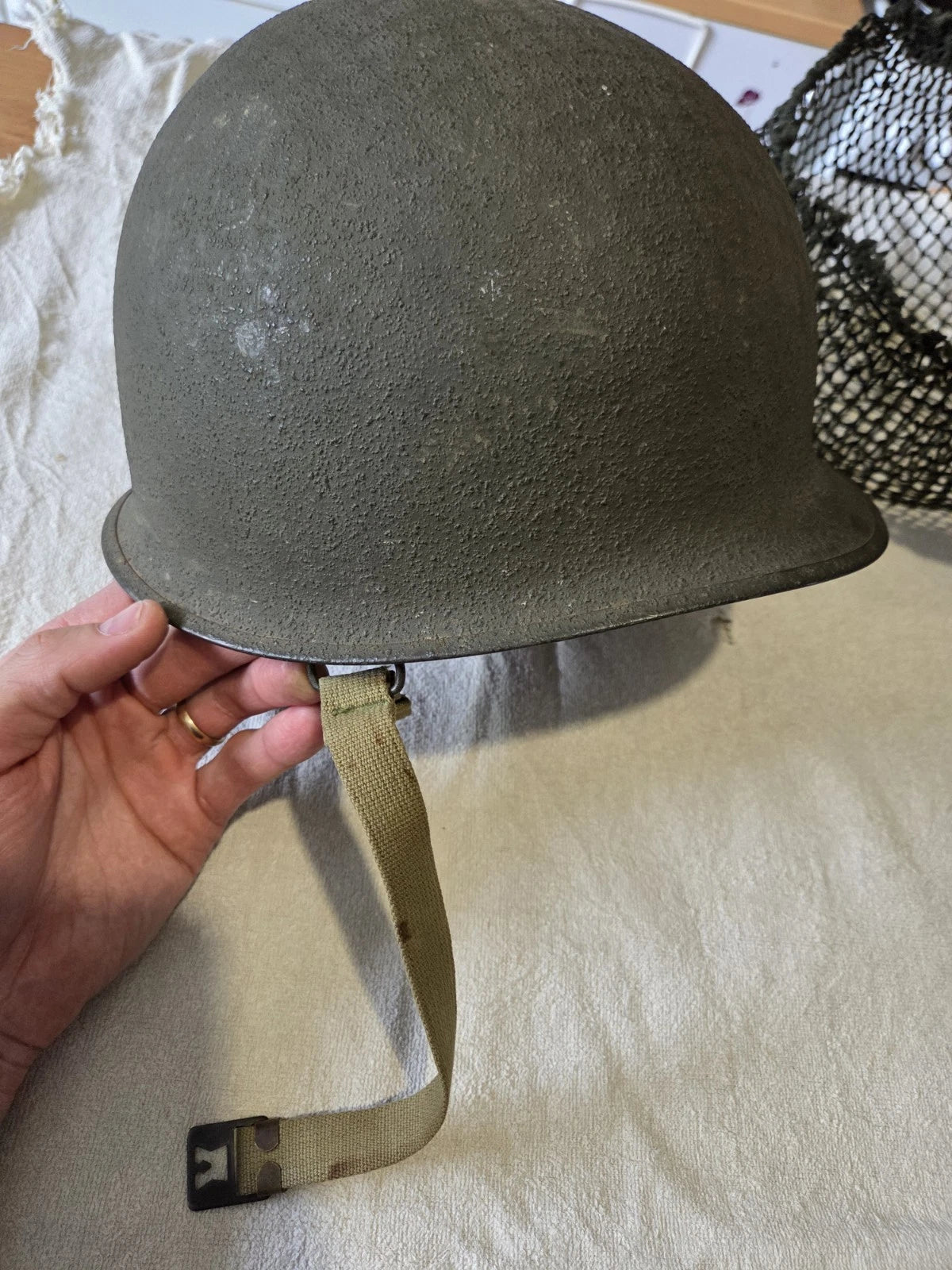 Casque US M1 Paratrooper Airborne WW2 avec Filet Britannique