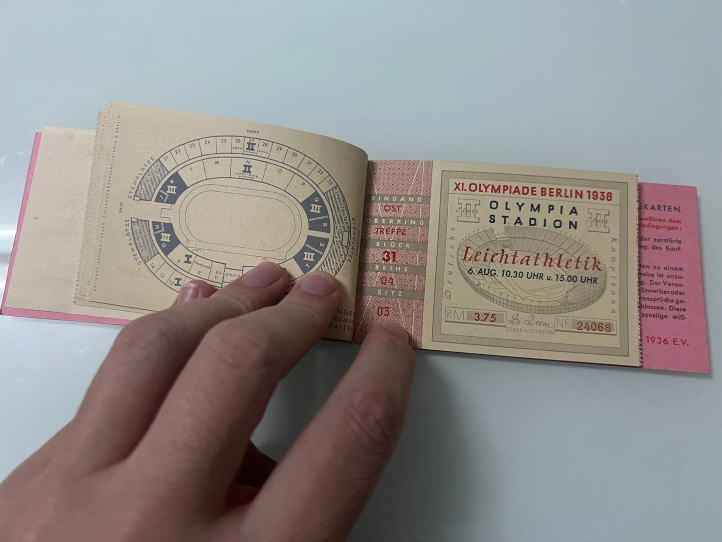 Livret Complet Billets Athlétisme – J.O Berlin 1936 – Jesse Owens