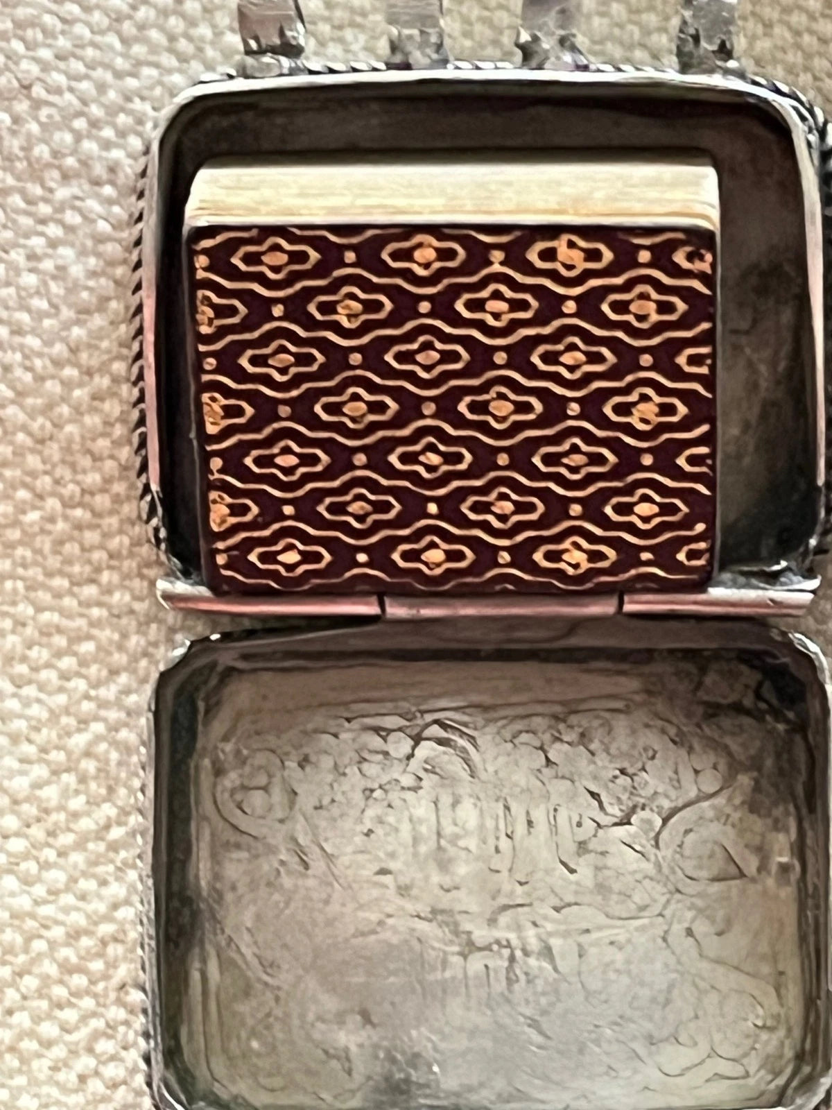 Étui Argent Ancien avec Coran Miniature Islamique Années 1960