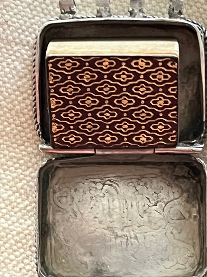Étui Argent Ancien avec Coran Miniature Islamique Années 1960
