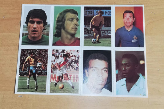 Planche d'Images Football 1974 – Pelé #37 & Just Fontaine #39 | Coupe du Monde