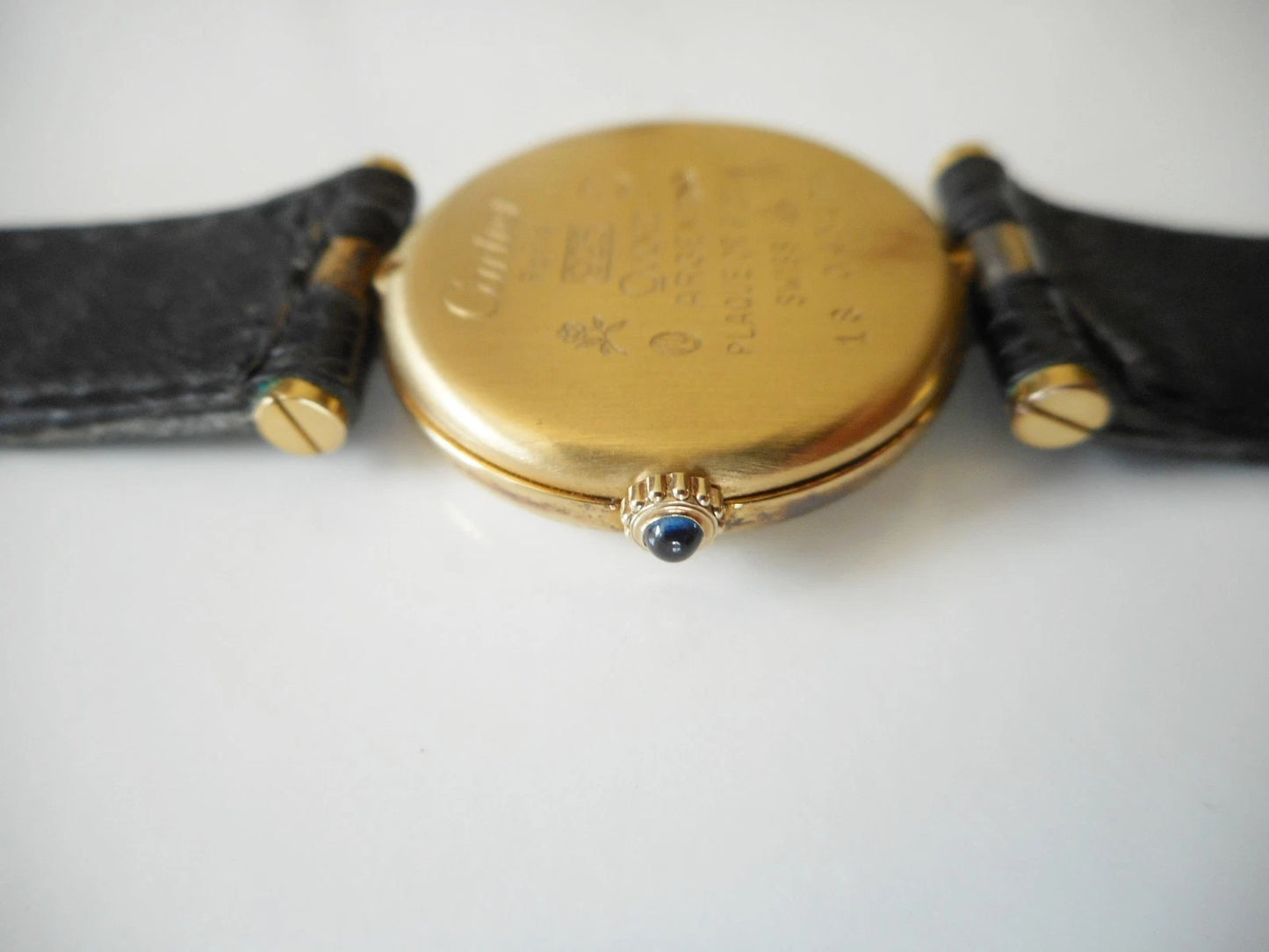 Must de Cartier – Vermeil, quartz, bracelet croco noir