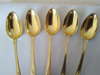 5 Cuillères Dessert Vermeil XVIIIe Pierre Nicolas Sommé 1789