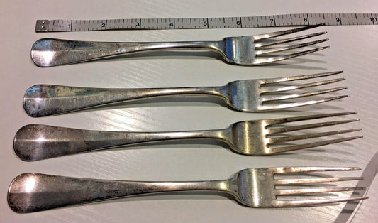 Lot 4 Fourchettes Anciennes Argent Massif