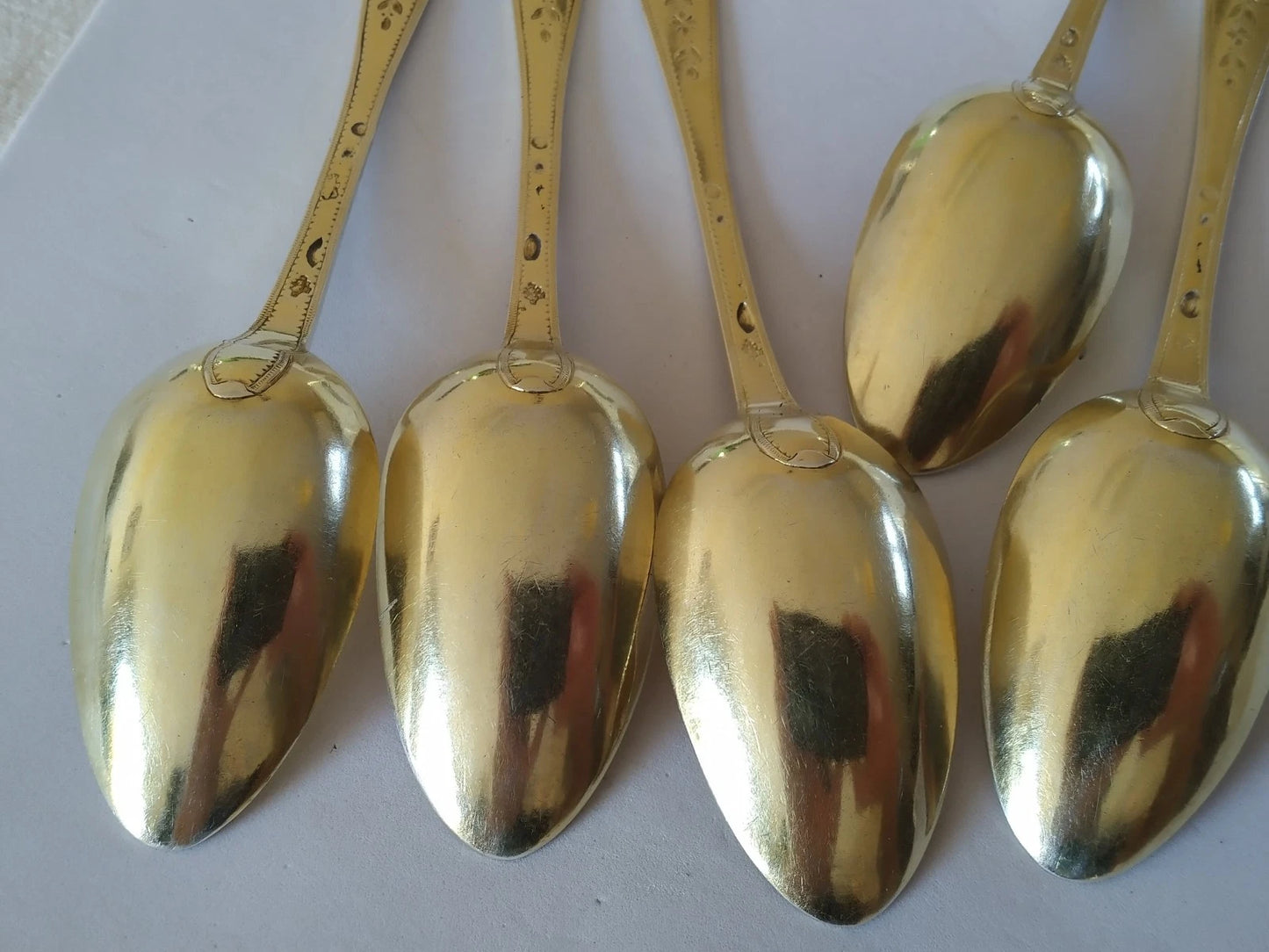 5 Cuillères Dessert Vermeil XVIIIe Pierre Nicolas Sommé 1789