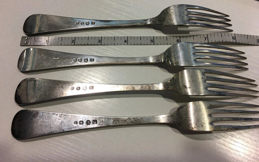 Lot 4 Fourchettes Anciennes Argent Massif