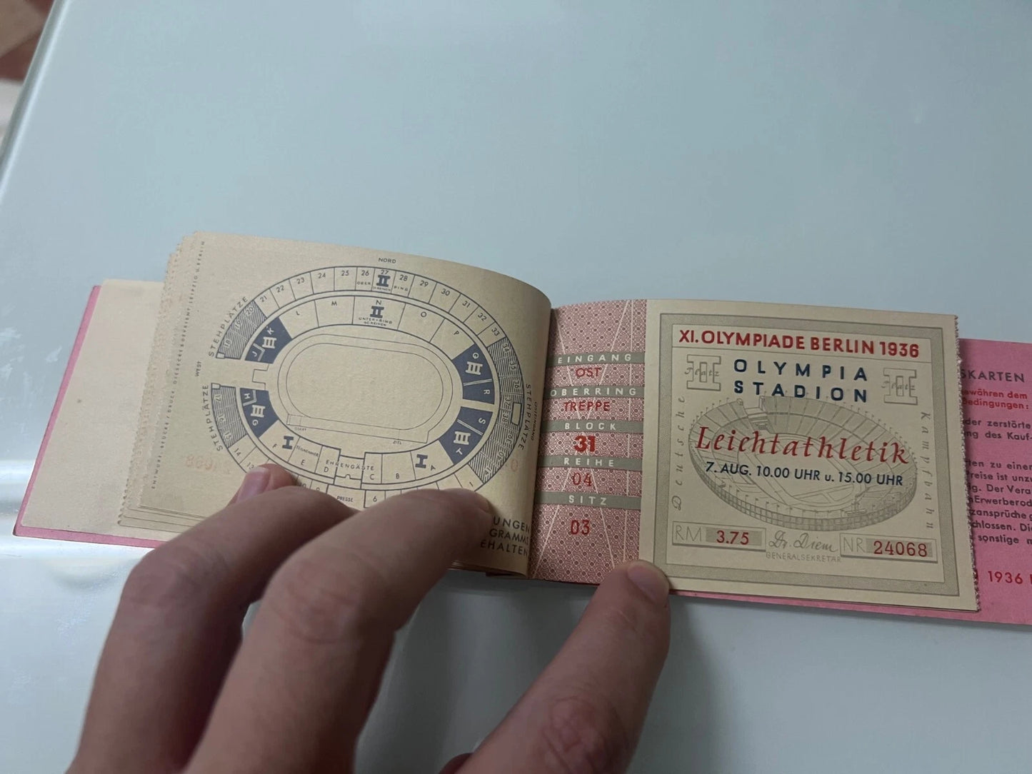 Livret Complet Billets Athlétisme – J.O Berlin 1936 – Jesse Owens