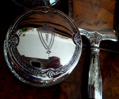 Nécessaire Toilette Ancien Sterling 11 Pièces R&B Co