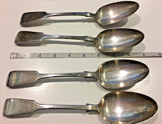 Lot 4 Cuillères de Service Anciennes Argent Massif