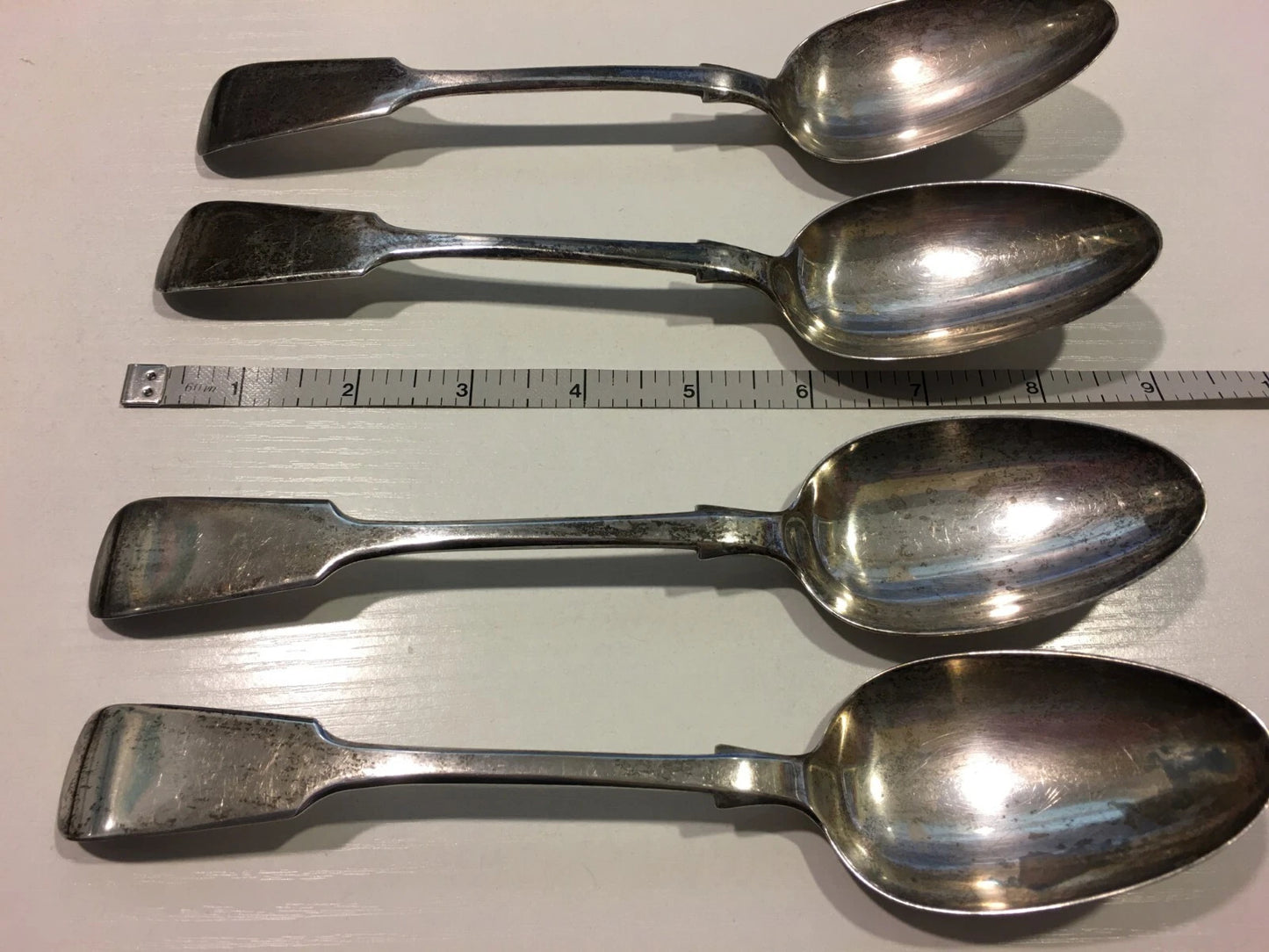 Lot 4 Cuillères de Service Anciennes Argent Massif