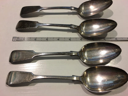 Lot 4 Cuillères de Service Anciennes Argent Massif