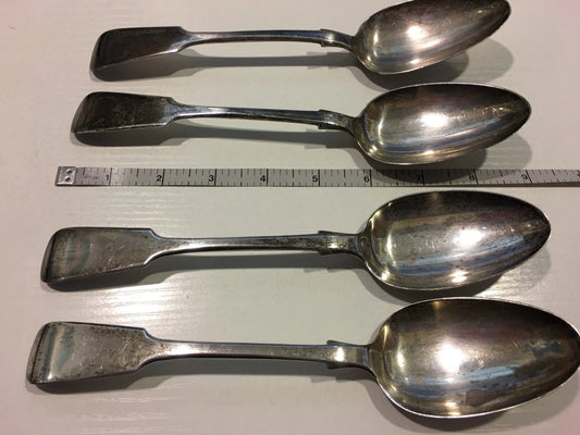 Lot 4 Cuillères de Service Anciennes Argent Massif