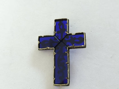 Croix Reliquaire XIXe Argent Massif Pierres du Rhin