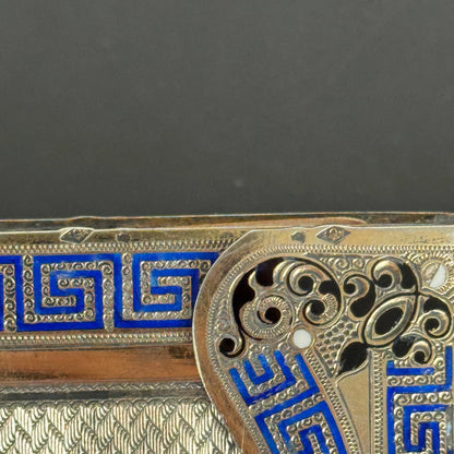 Carnet de Bal Argent Cloisonné XIXe Napoléon III