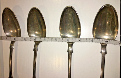 Lot 4 Cuillères de Service Anciennes Argent Massif