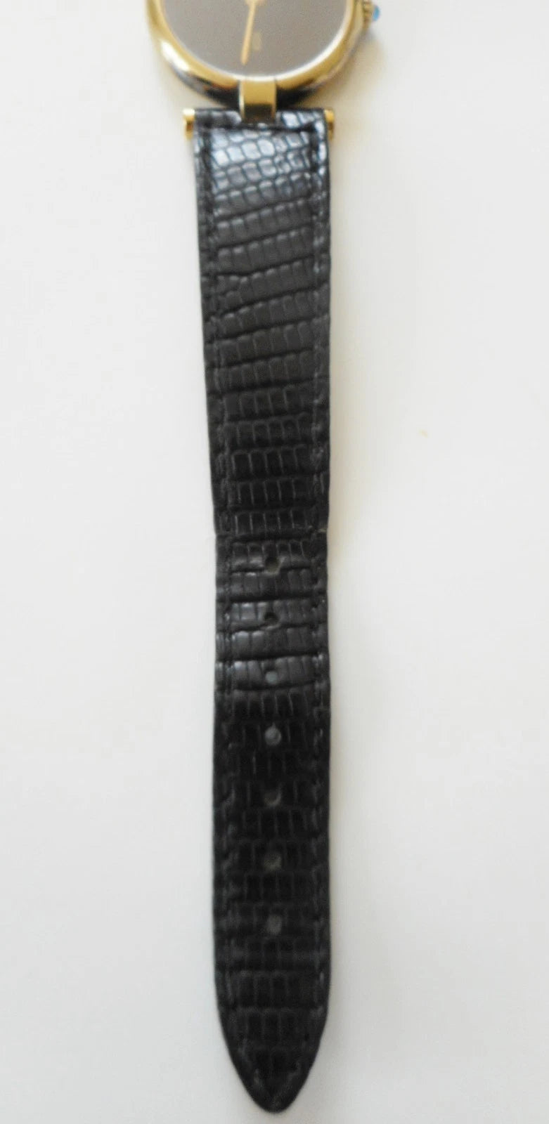 Must de Cartier – Vermeil, quartz, bracelet croco noir