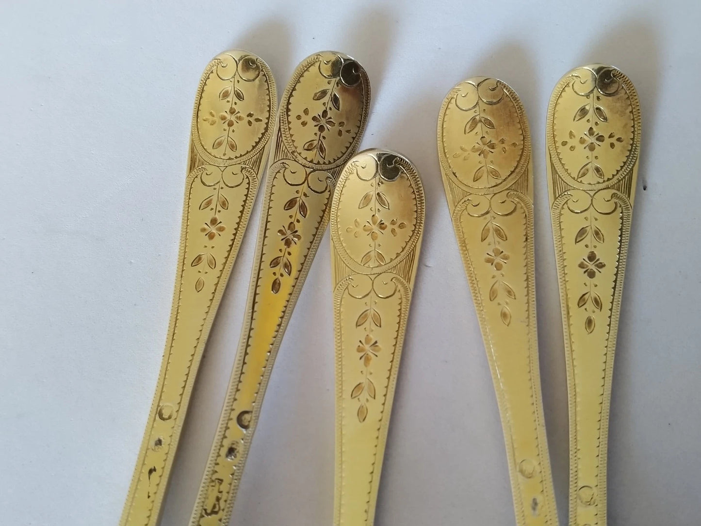 5 Cuillères Dessert Vermeil XVIIIe Pierre Nicolas Sommé 1789